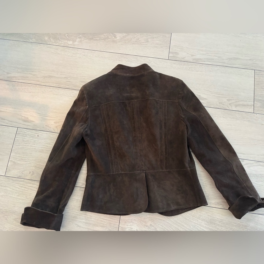 Lafayette 148 New York Dark Brown Suede Jacket made in USA! - Picture 2 of 5